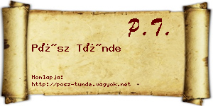 Pósz Tünde névjegykártya